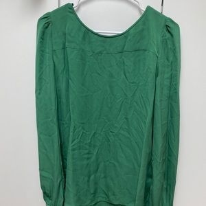 JCrew green silk blouse, NWT, size 12